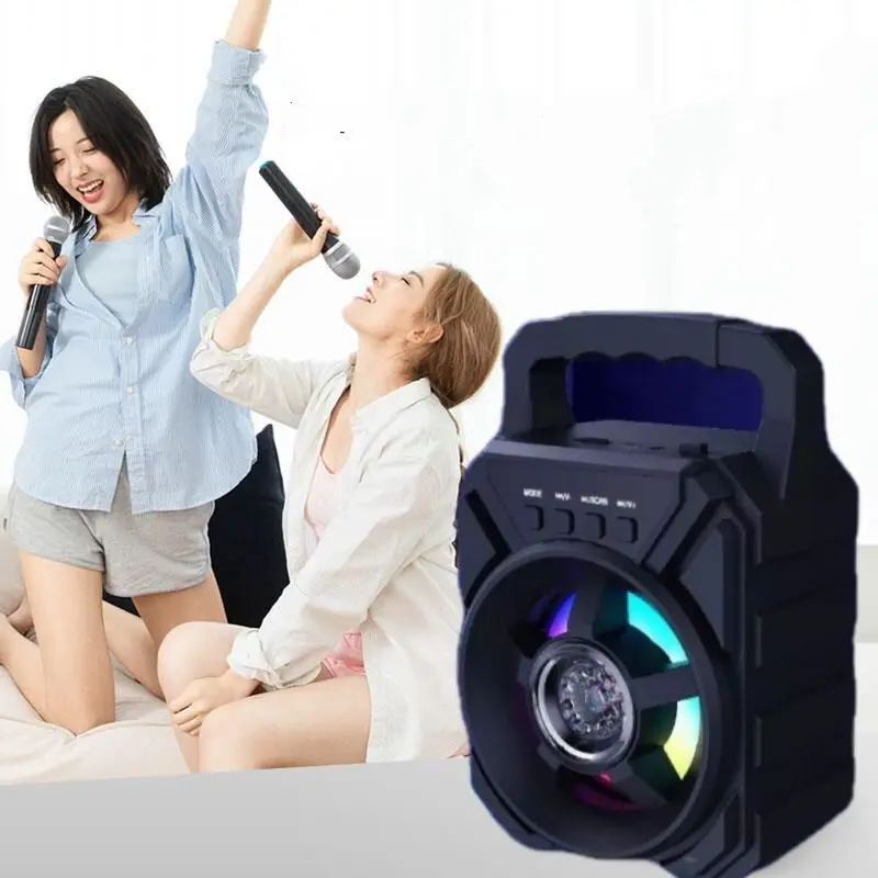 BISA COD Speaker Bluetooth Portable Karaoke 3" Free Microphone Fleco mkc 5009speaker bergaransi Bass Wireless