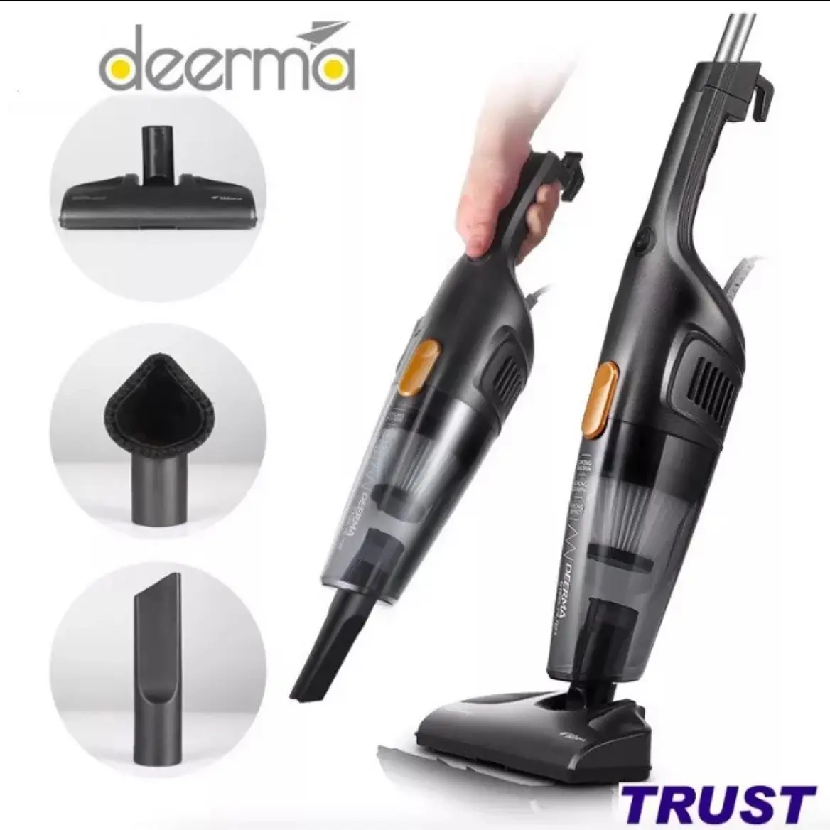 (Bản mới 2023) Máy hút bụi cầm tay Deema - DX115C- kèm 3 đầu hút Làm Sạch