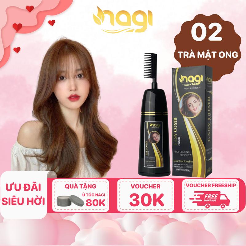 Dầu gội nhuộm tóc Nagi màu Trà mật ong 400ml Nữ Đổi Màu Tóc