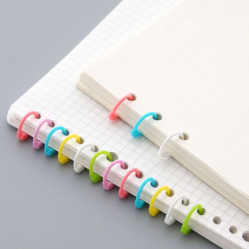 Hộp 32 chiếc 15mm 15 chiếc 20mm khoen còng nhựa PE nhiều màu Pkbeoshop làm Flashcard sổ bìa còng móc treo đồ 4