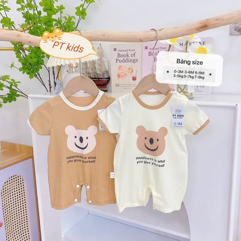 Combo 2 Chiếc Body Đùi Tăm Lạnh Mềm, Mát Cho Bé 3-9kg ( 2chiếc 2 màu) 0