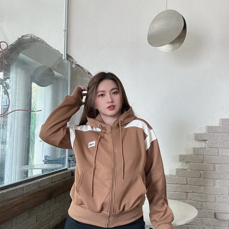 ÁO KHOÁC PHỐI LOGO 2 DA ( MKN CLOTHING ) Nữ Women Top Jacket 7