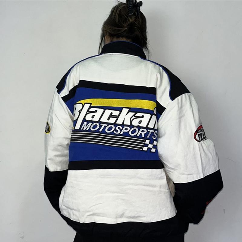Product Introduction of American Retro Racing Red Baseball Uniform Men and Women Longsleeve Tops Spring and Autumn Korean Fashion Fried Street Menswear Outerwear Tops Streetwear Casual Comfort Motorcycle Style Couple Thin Coats European New Womenswear Clothes Lady Jacket SS24 22