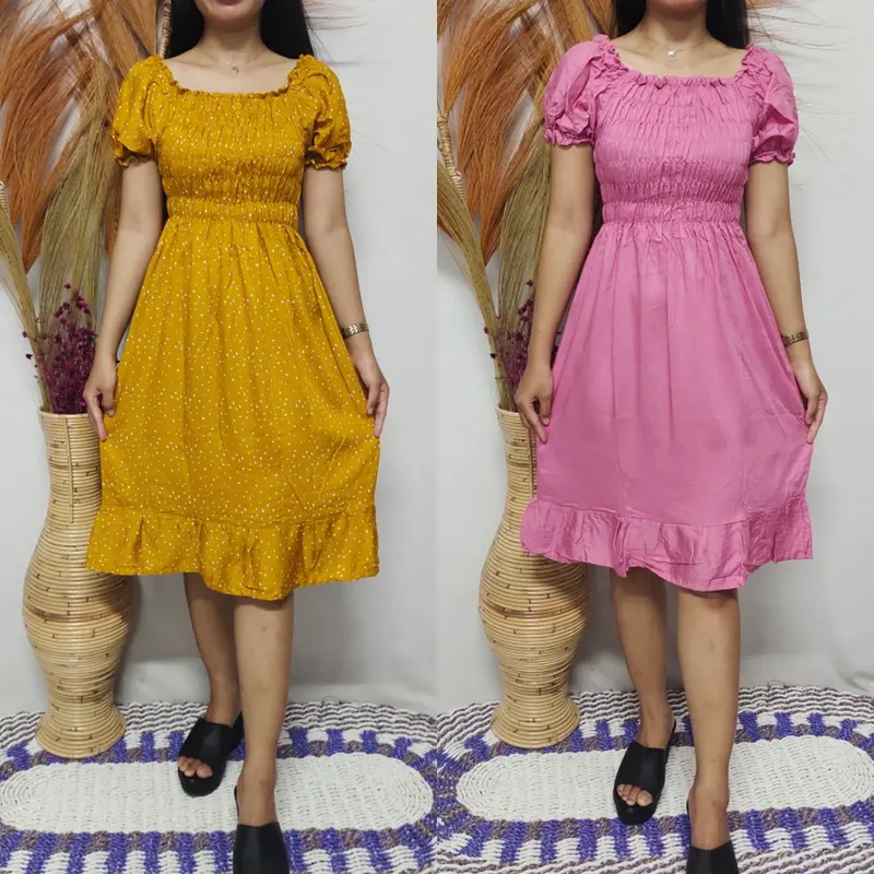 RSD - Dress Kerut Lily Pendek Casual Wanita Dewasa Motif 6