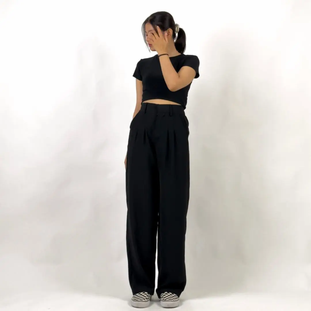 Loose Pants trousers Wanita [Double Hak] Celana Anti Kusut V2