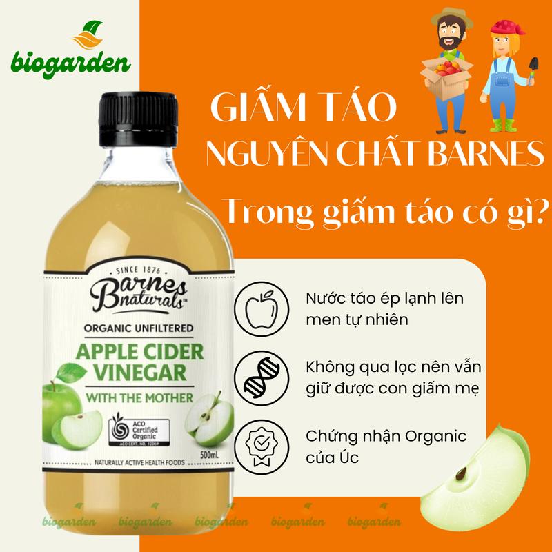 Product Introduction of Giấm táo hữu cơ nguyên chất (có giấm mẹ) chai 500ml Barnes Naturals - Hỗ Trợ Tiêu Hoá - Giảm Mùi Hôi 21