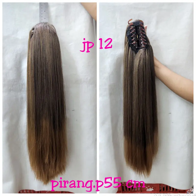 ponytail jepit rambut palsu quality premium lurus panjang 55cm jp 12 2