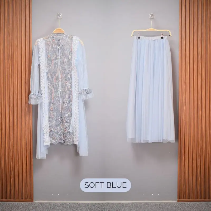 CLOTIVA Maliaa Set Brokat ( Baju + Rok ) Dress Gaun Casual Formal Lebaran Baju Hari Raya Kondangan Premium Quality 2