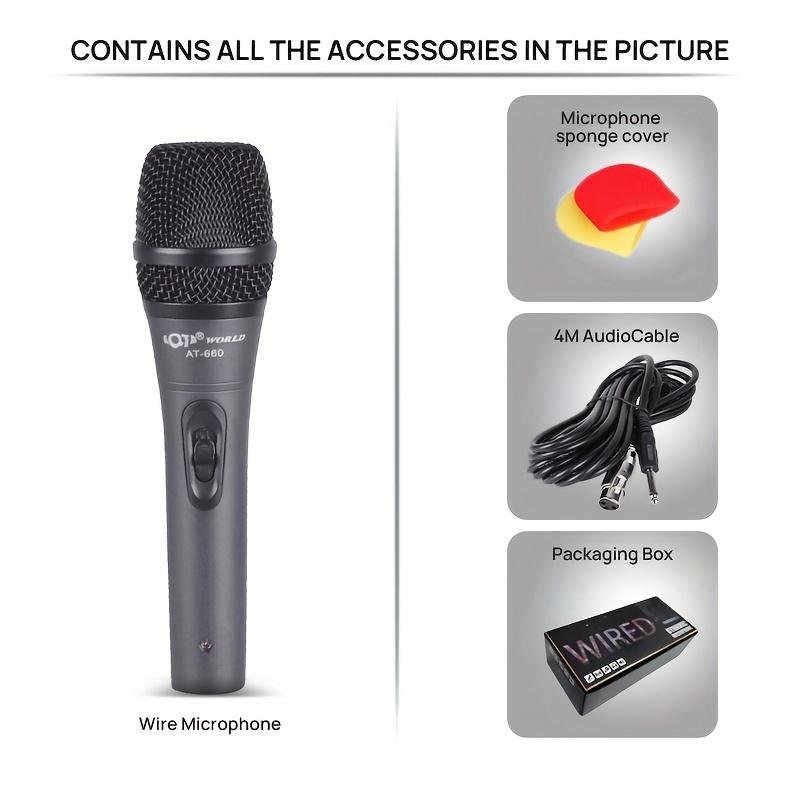 Product Introduction of AT-660 Professional Wired Dynamic Condenser Microphone Handheld Karaoke Mic with High Sound Quality for Electronic Keyboard, Home KTV, Musical Instruments, Amplifiers, Mixing Console, Computer, Live Streaming, Multi-Purpose Recording 11