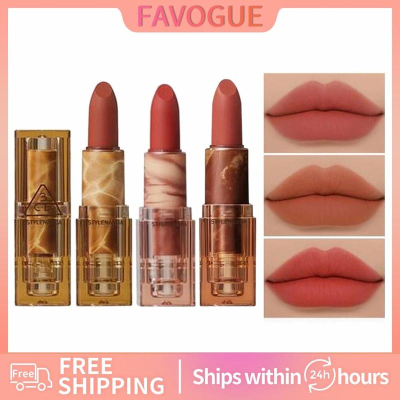Son Môi, Favogue, Chất Liệu Acrylic, Màu Hổ Phách, Thiết Kế Gợn Nước, Lớp Hoàn Thiện Lì Son Môi Trà Bong Bóng, Trang Điểm Môi 0
