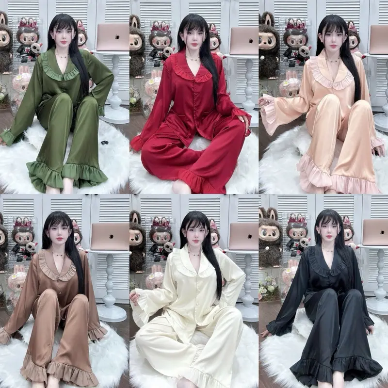 FREE SIZE 45-63KG LATIN TIỂU THƯ TRƠN , BỘ PIJAMA NỮ XINH NHIỀU MÀU