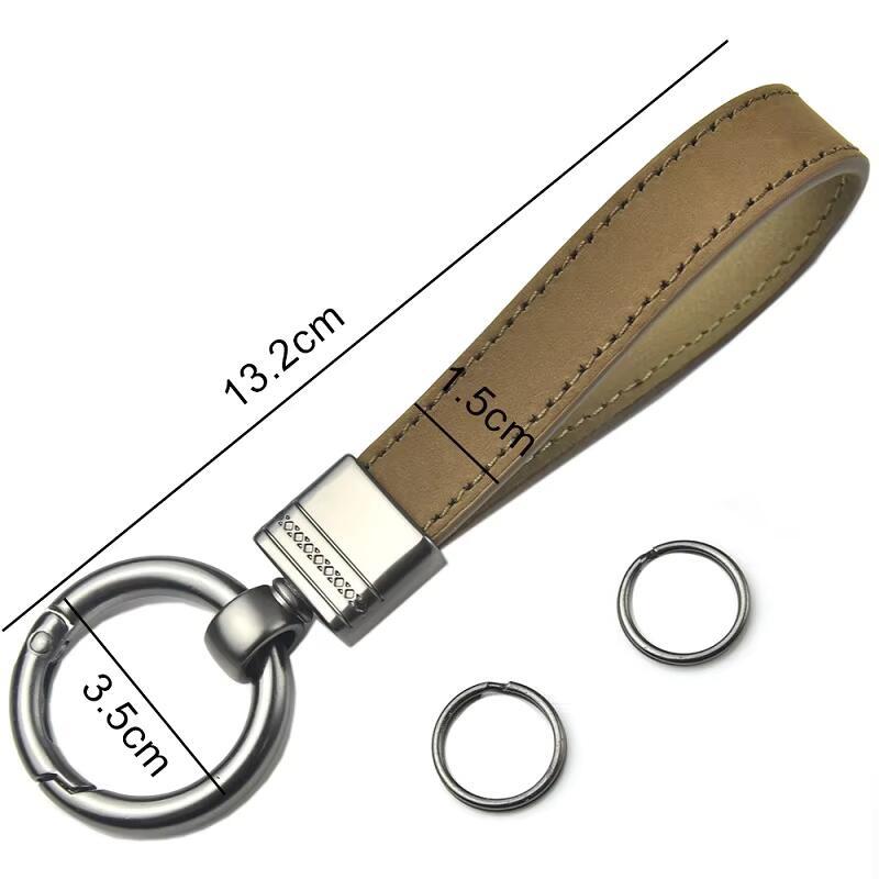 Product Introduction of Genuine Keychain Top-end Business Gift For Man Good Quality Black Brown Real Leather Car Keyholder Key Chain 6