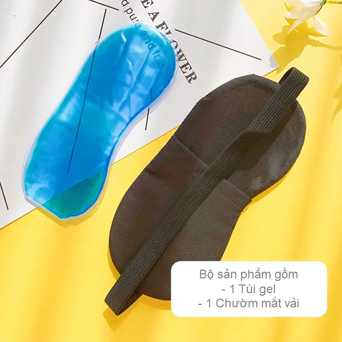 Chườm bịt mắt ngủ chống chói kèm túi gel nóng lạnh họa tiết hoạt hình đáng yêu 4
