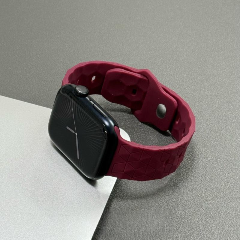 Product Introduction of Sport Silicone for Apple watch ultra 2 band 49mm 46mm 44mm 40mm 45mm 42mm 41mm football pattern bracelet iWatch series 10 9 8 7 6 5 se strap 11