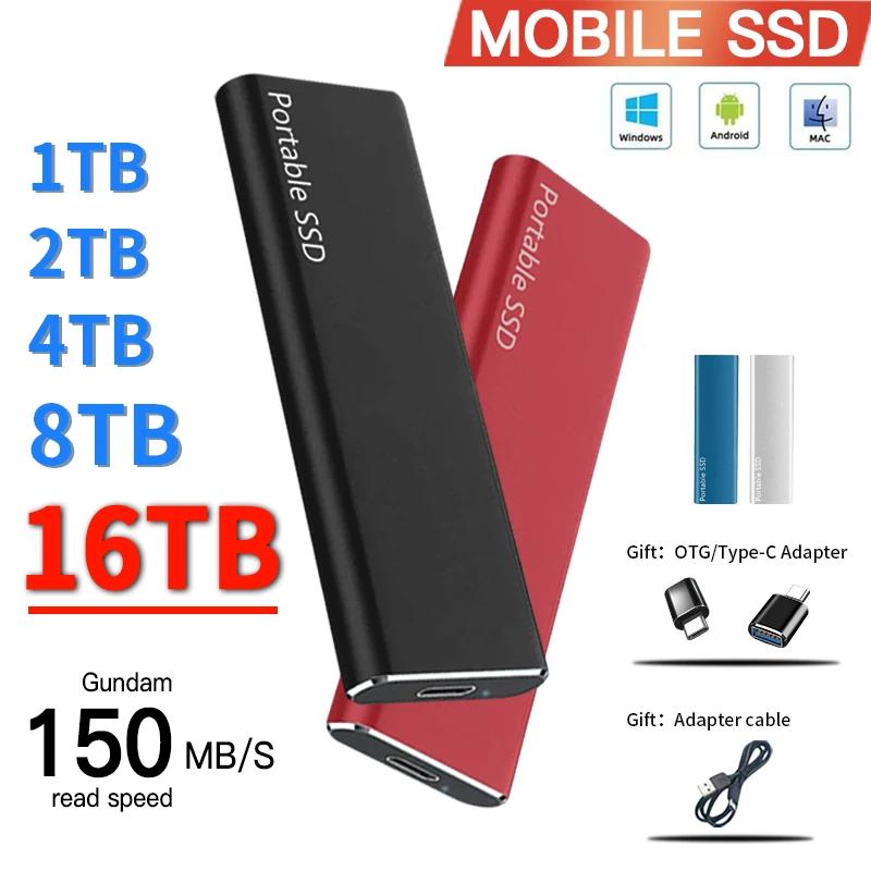 High Speed Portable SSD 1TB External Solid State Drive USB3.1 Type-C Interface Hard Drive Mass Storage Disk for Laptop/Mac/Phone 1