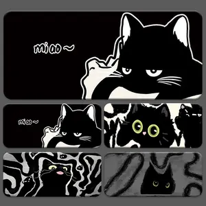 Alas Mouse Premium Mouse Pad Gaming Non-Slip Desk Mat Large Size Cute Black Cat Kitty High-quality Mousepads 80*30 CM