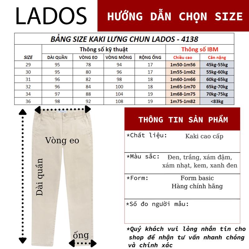 Quần dài kaki nam lưng chun cao cấp LADOS-14138 đứng form phong cách Hàn Quốc lịch lãm 8