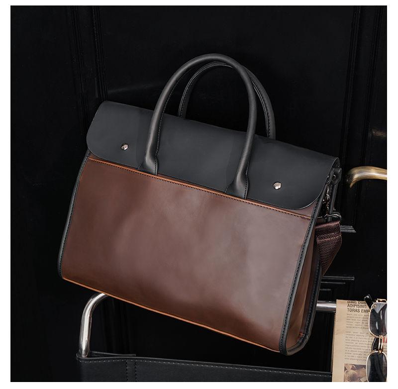 Product Introduction of Fashion Brand Retro Men'S Handbag Korean Style Crazy Horse Street Men'S Bag Backpack Crossbody Bag Casual Briefcase Computer Bag 11