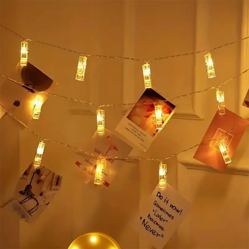 Photo Clip String Light Decoration without Battery, String Light for DIY Picture Wall Decor, Room Decor, Hanging Light for Wall Festival Party Wedding Decor, Gifts for Family Friends Girlfriend Men, Birthday Gifts, Valentine's Day Gift 4