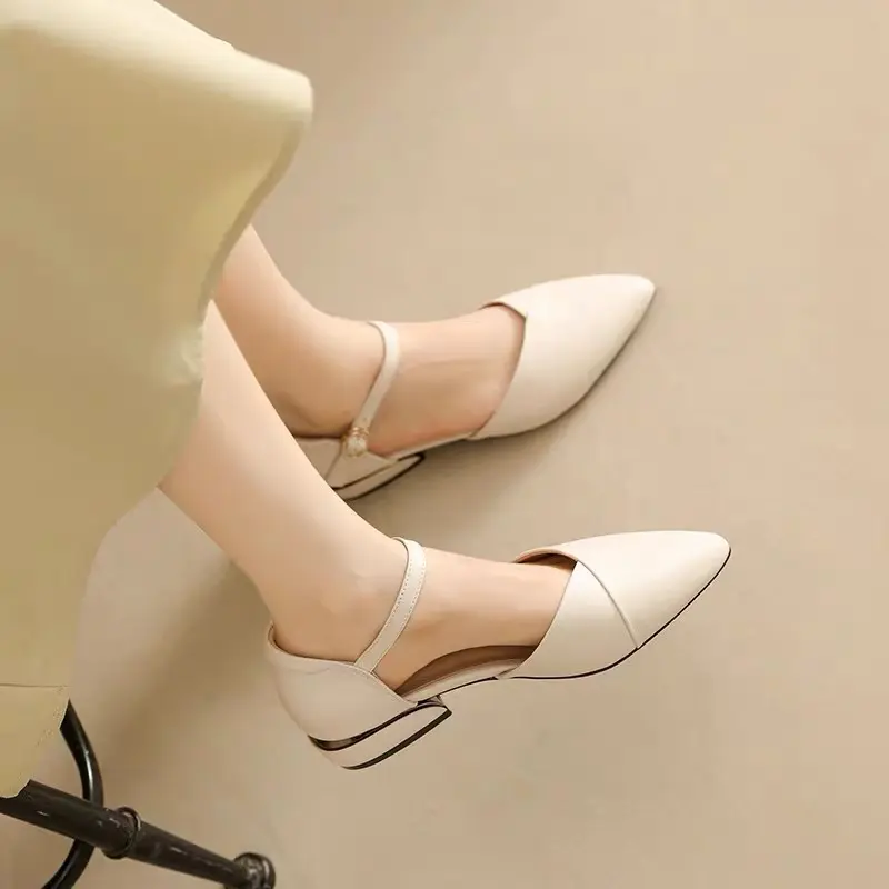 Giày Nữ Bít Gót Mũi Nhọn Xếp Mũi Siêu Đẹp A34