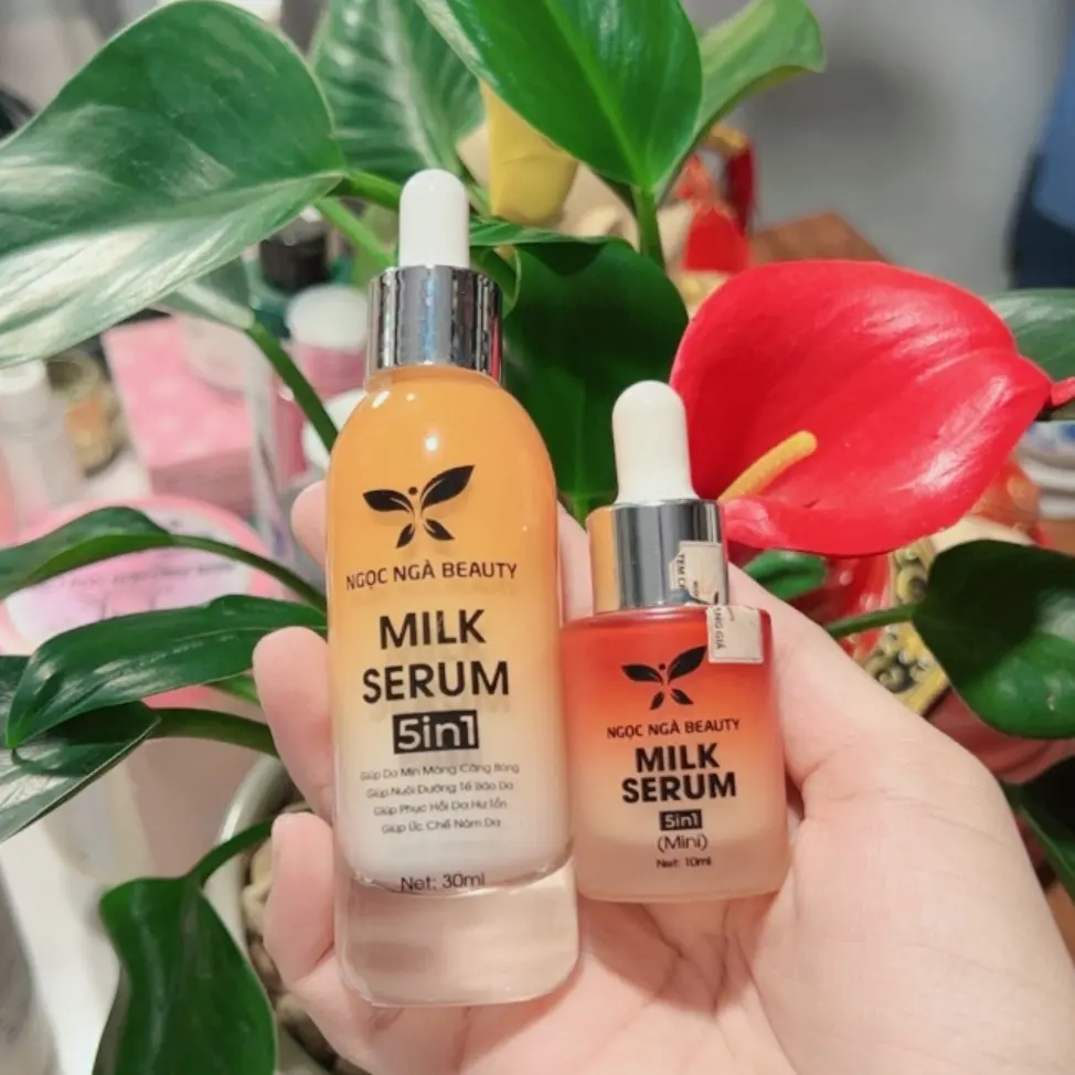 MILK SERUM 5 in 1 ( mua 1 tặng 1 chai 10ml ) serum làm mềm mịn da căng bóng, chai lớn 30ml