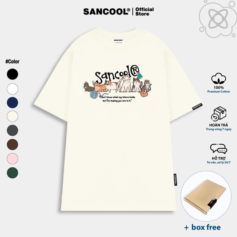 Product Introduction of ÁO Thun Cotton Cao CấP, ThươNg HiệU ĐịA PhươNg Sancool, Unisex, ThiếT Kế HìNh MèO HạNh PhúC Ss.1-Sc018, DàNh Cho NamáO Thun Nam đẹP 2025 áO PhôNg Nam áO PhôNg Local Brand áO RắN 2025 áo thun vải dày dặn Menswear Cổ Tròn 15