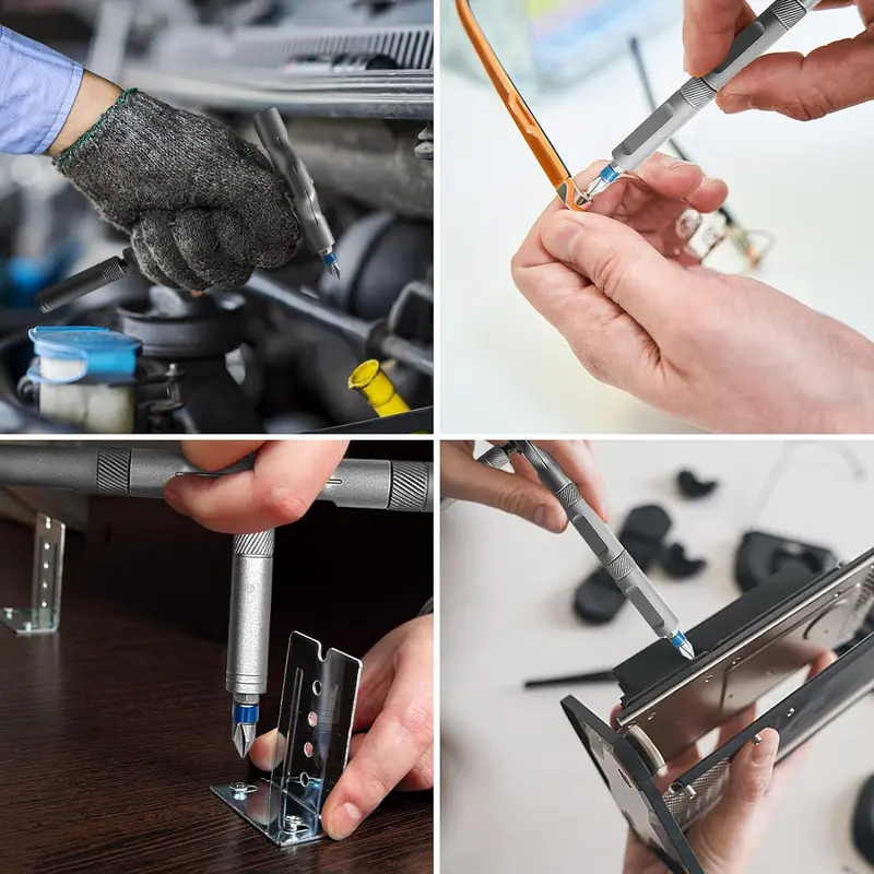 Magnetic Screwdriver Set, MultifunctionalScrewdriver Set with Detachable T-shaped RatchetHandle, Household Maintenance Tool Kit, Heavy Duty Hardware 8