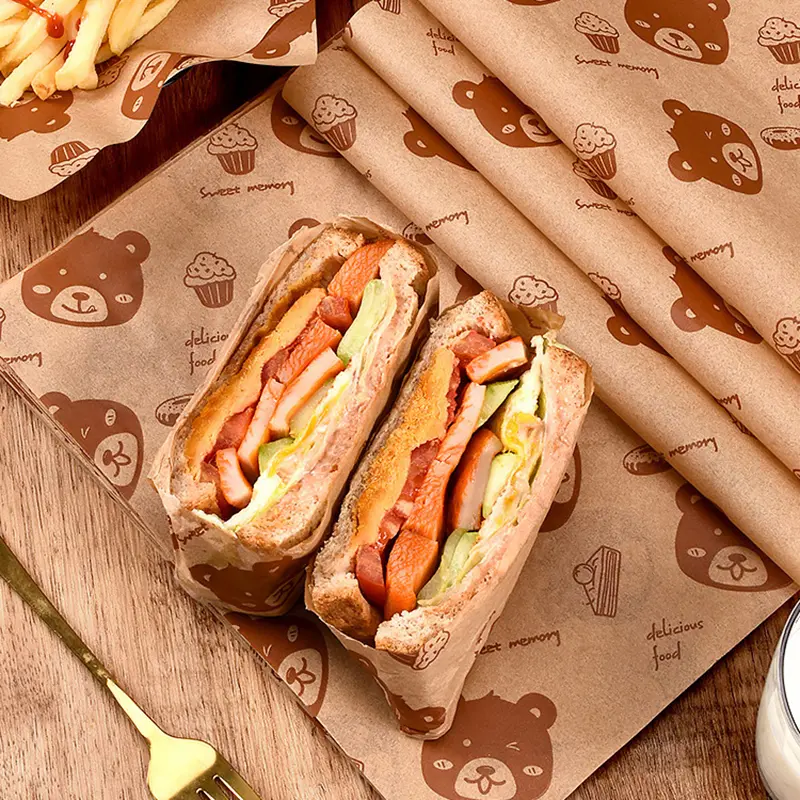 Giấy Đóng Gói Bánh Sandwich, 100 Chiếc, Cấp Thực Phẩm, Không Chứa BPA, Chống Dầu, Thích Hợp Cho Bánh Mì, Bánh Mì Kẹp, Khoai Tây Chiên, Dụng Cụ Làm Bánh, Giấy Dầu 3