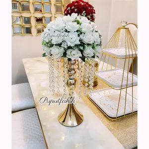 MERMAID CRYSTAL STAND KANDIL HOLDER BUNGA 41cm / 36cm / 33CM GOLD  / FLOWER HOLDER VAS BUNGA