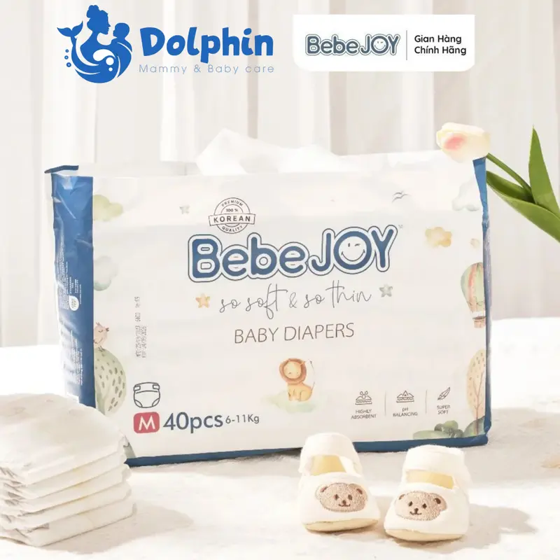 3 miếng bỉm dùng thử bỉm Bebejoy Hàn Quốc - tã bỉm siêu thấm hút 4s, siêu mỏng 15mm 2