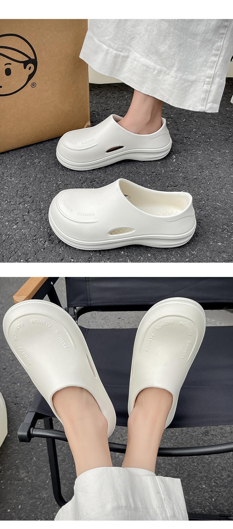 Product Introduction of 2025 Thick-Soled Closed-Toe Half Slippers for Women, Outdoor Wear, 2025 New Lightweight Non-Slip Waterproof Chef Shoes, Clogs 3