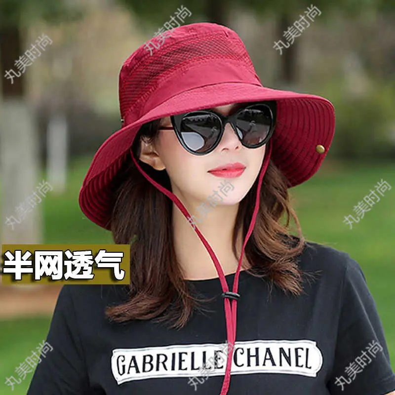 UPF50 in stock new mesh fisherman for men and women Summer New Mesh protection Bucket Hat large brim windproof sports outdoor hiking Large trim Windproof quick drying breathable Sports Outdoor Mountaineering  sun Fisherman hat