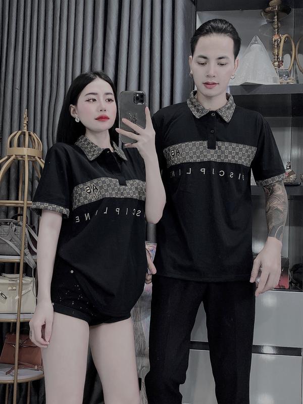 Áo thun Polo nam nữ thêu chữ phối họa tiết chất Cotton mềm mịn mẫu mới chuẩn shop Menswear