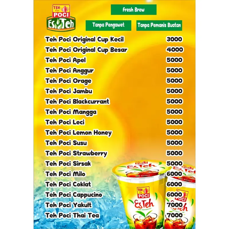 CingWangPrint Stiker  Teh Poci untuk ditempel Pada Kaca Ukuran 30 x 46 cm Bisa Custom Suka-suka 2