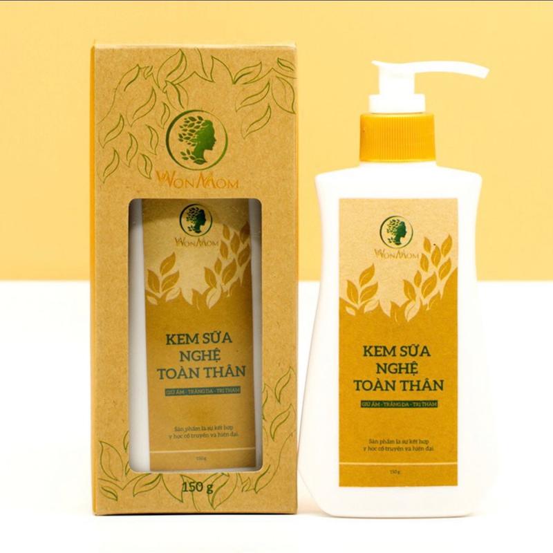 Kem sữa nghệ toàn thân Wonmom trắng da, giảm thâm, mờ rạn an toàn cho Mẹ bầu và sau sinh 150gr