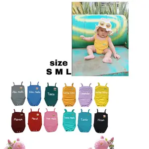 Baju Bayi Jumper Tanktop Polos Bayi Balita Cewek Katun Nyaman Lembut,Utk 0-18 Bln Abu Biru Hitam Kuning Merah Putih Ungu Pink Perempuan Cowok