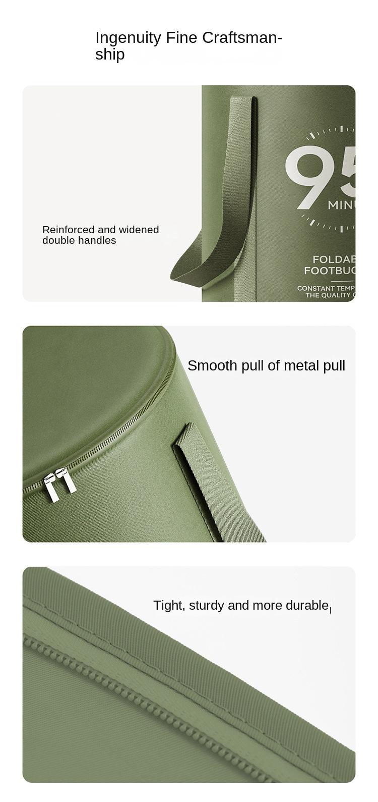 Product Introduction of Foldable Foot Bath Bag High Depth over Calf Household Portable Foot Bath Artifact Feet-Washing Basin Heat Preservation Foot Bath Barrel Constant Temperature Buggy Bag 11