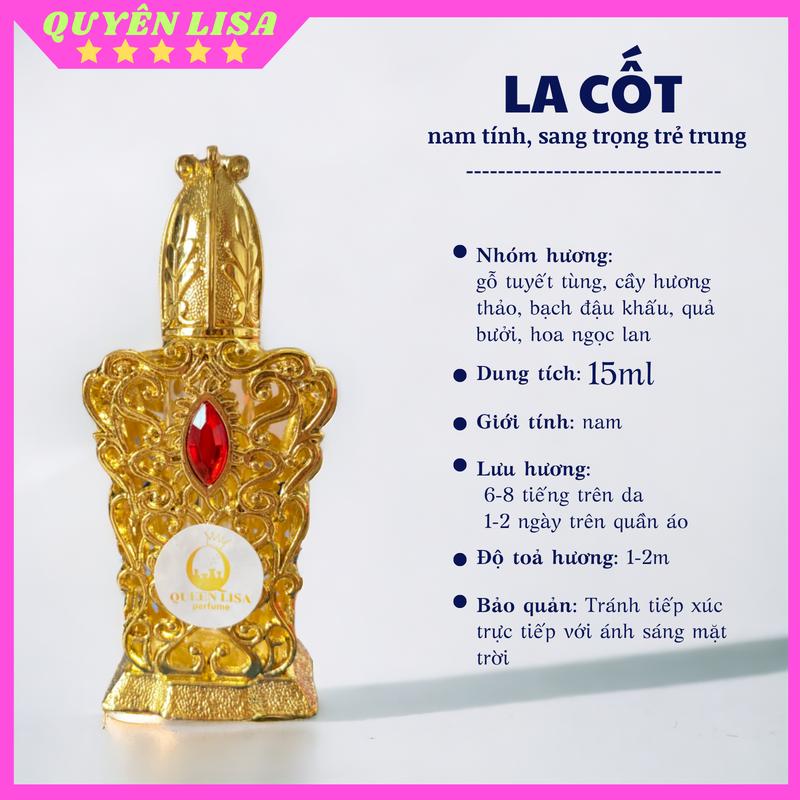   KÈM 3ML  Tinh Dầu Nước Hoa Dubai Hoàng Tử 15ml Dạng Chấm Laco Tes Mùi Hương Mạnh Mẽ Nam Tính Độc Đáo Cho Nam Perfume Cosmetic Xịt Thơm 
