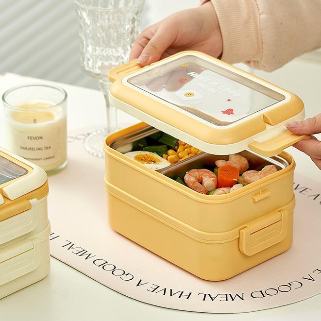 Hộp cơm inox 2 tầng giữ nhiệt tông màu xinh xắn LILA HCGOOD20