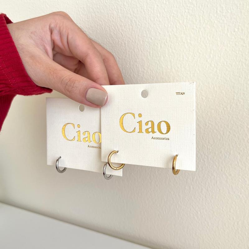 [NHIỀU SIZE] Khuyên tai, bông tai titan không đen gỉ bản tròn trendy Ciao accessories 8