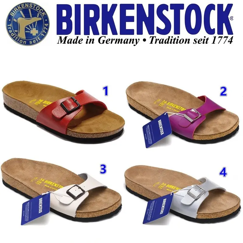 Birkenstocks Classic Man/Woman Cork Slippers Casual Beach Shoes Madrid Series 34-44