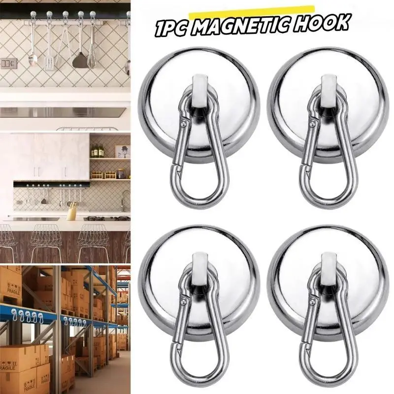 1PC Strong Magnetic Hooks Multi-Purpose Storage Holder for Home Kitchen Bar Storage Key Storage Bathroom Hangers