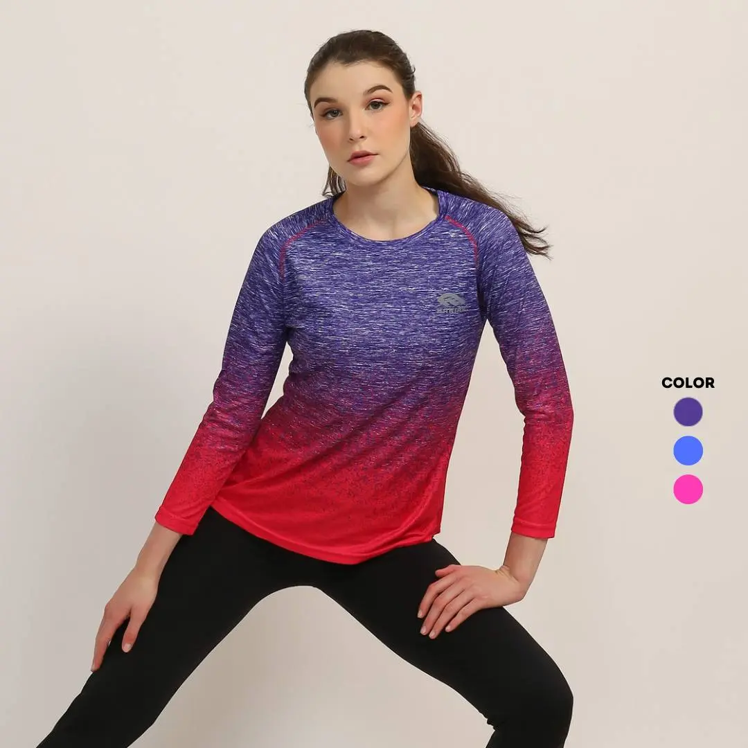 MANIAK Baju Olahraga Wanita Muslim Lengan Panjang Kaos Running Lari Gym Senam Bulu Tangkis (MP03 L/S)