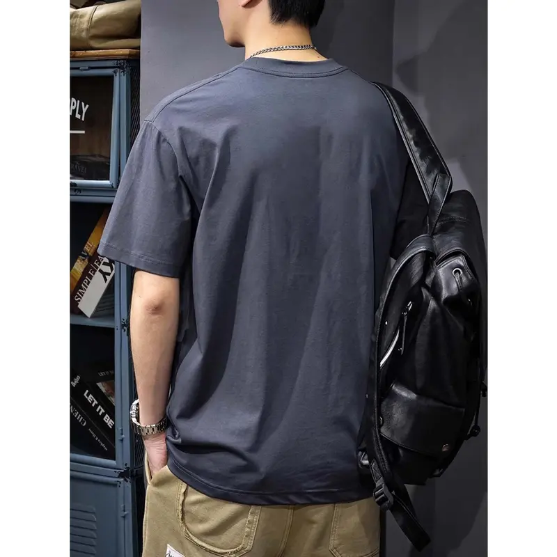 Baju Trip Adventure Men's 100% Cotton Casual Crew Neck T-Shirt with Alphabet Moon Digital Heat Transfer Print - Regular Fit Knit Fabric Short Sleeve Top with Slight Stretch kaos  psht 6