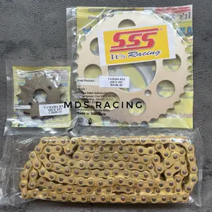 Gear Gir Set SSS 428 415 Yamaha Mx Old, MxNew, Jupiter Z Burhan, Fizr, f1zr, Alfa, Sigma, Crypton, VegaR, Rxking, Rxs, Rxz, Depan Belakang Original + Rantai Gold Polos/Merk Lain