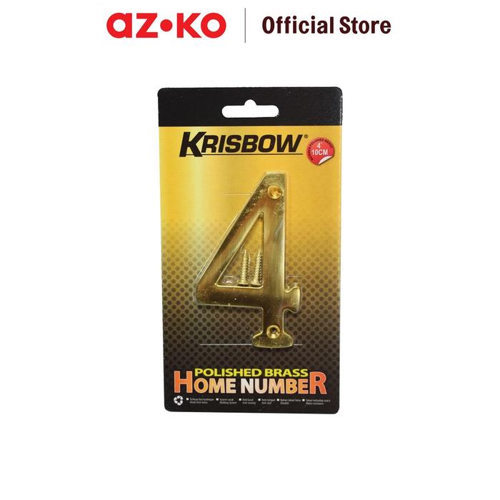 Gambar AZKO Krisbow Nomor Rumah 4 Polish Brass 10 cm Angka Penanda Rumah Hiasan Nomor Pager Rumah Dekorasi Bentuk Nomer dari AZKO ID Kota Administrasi Jakarta Barat Tokopedia