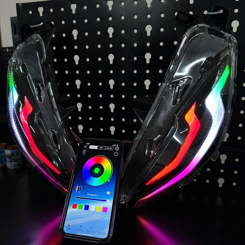  CỤM LED TRƯỚC XI NHAN AUDI VISION  2014-2024  bảo hành 6 tháng chỉnh màu qua app lắp đặt dễ dàng 