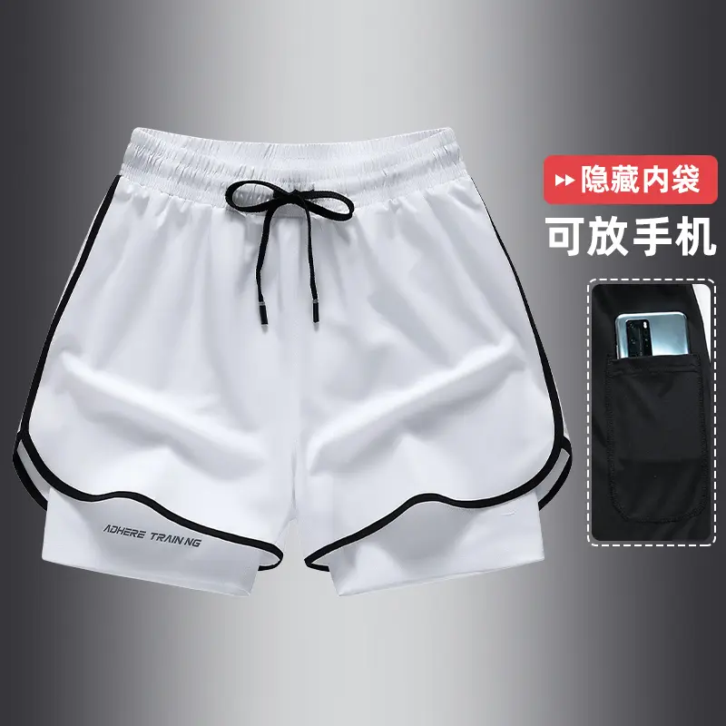 Men's quick-dry sports shorts; unisex 2023 summer elastic breathable three-quarter pants for fitness training and running