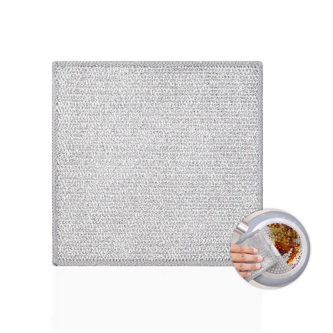 ผ้าเช็ดจานลวด ผ้าล้างจานใยเหล็ก Wire dish towels 3ผืน 5ผืน 10ผืน สำหรับเช็ดโต๊ะ เช็ดจาน ทำความสะอาด 20x19cm ขจัดคราบ Clean Cleaning