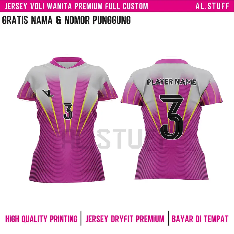 Jersey Voli Putri Premium Terbaru Gratis Nama dan nomor punggung  Full Printing Set Putri cewek 4